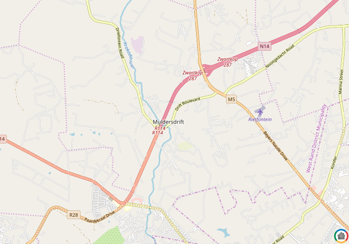 Map location of Muldersdrift